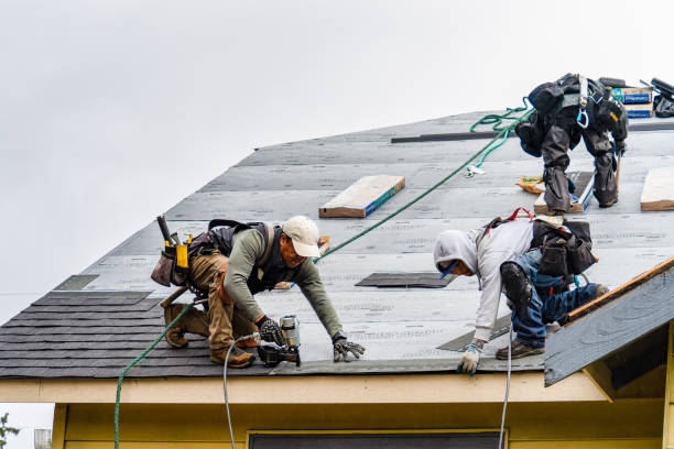 Professional Gutter Installation technician working in South Orleans, MA